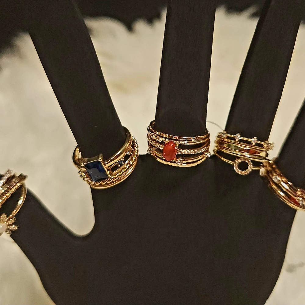 Francesca's Collections Gold Stacking Rings Set - Picture 5 of 6